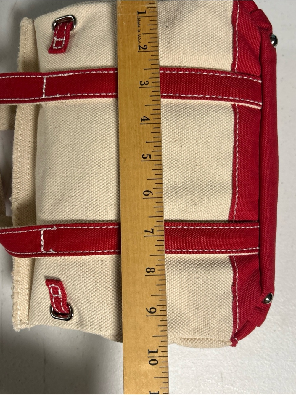 NEW Viral Sunwin Boatkin Small Tote Cream canvas/Red Handles Beach Wirkincore - Picture 13 of 13